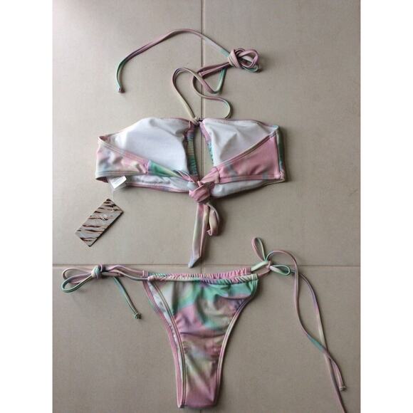 Cupshe x Stassie Swim String Bikini Set Abstract Abalone Swimsuit - Picture 7 of 11